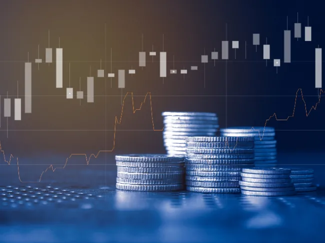 coins with line fluctuating